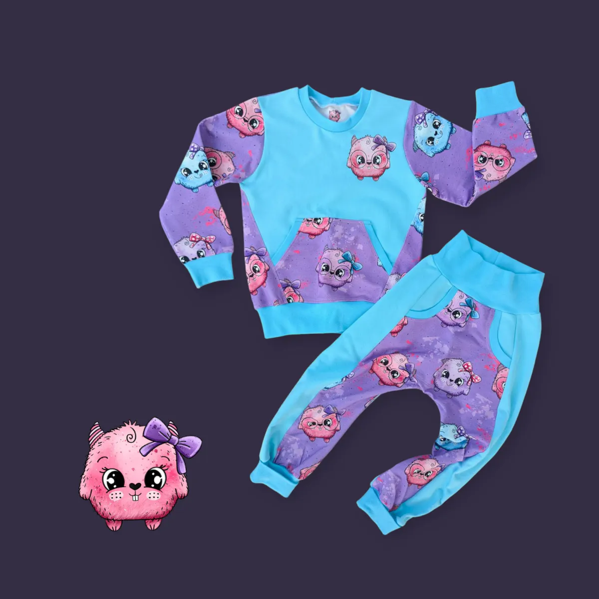 Sett str 110 - søte pelsdotter 