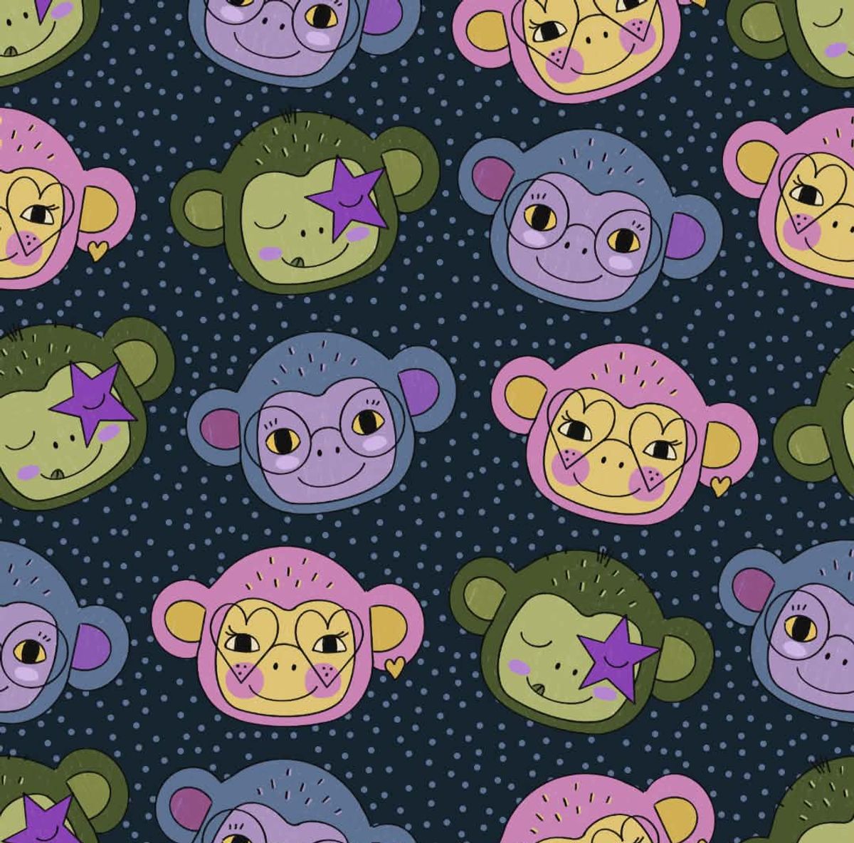 Gøye Apekatter - Jersey - Metervare