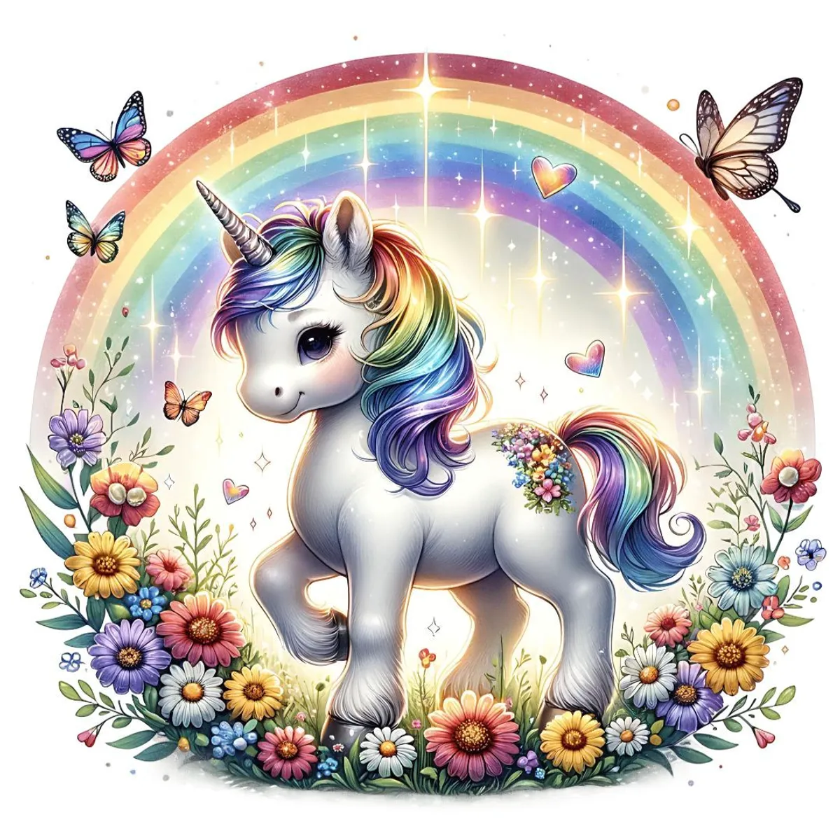 Enhjørning 1 - DTF Strykemerke