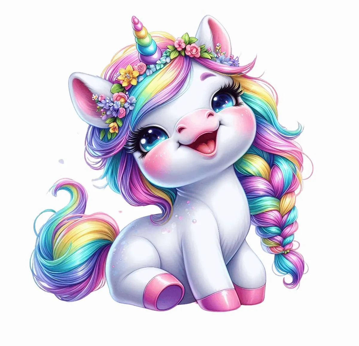 Enhjørning 25 - DTF Strykemerke