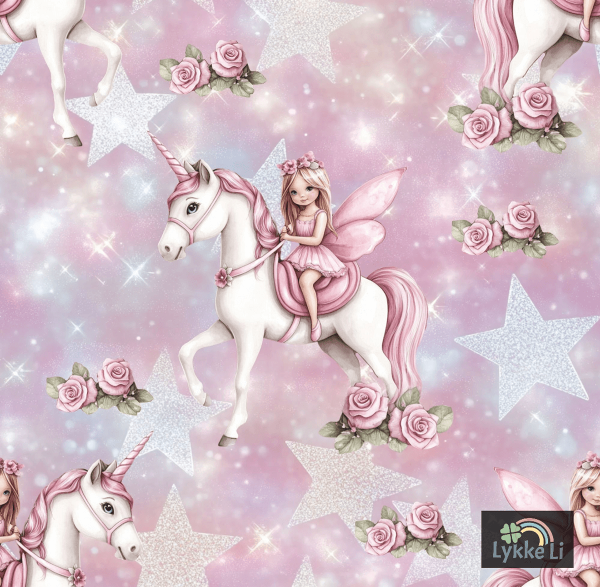 Rosedrøm Enhjørning - Jersey - Metervare