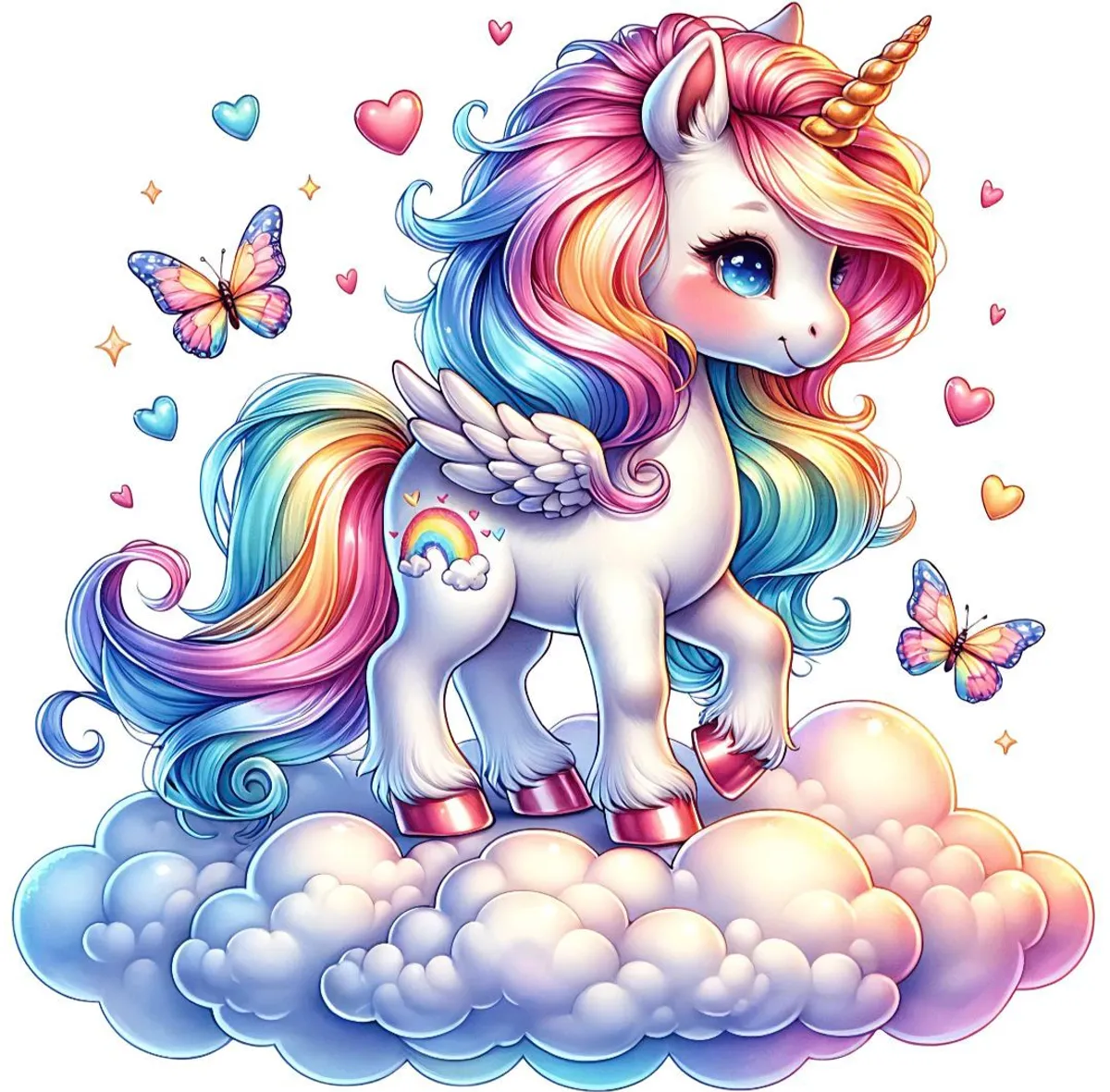 Enhjørning 8 - DTF Strykemerke